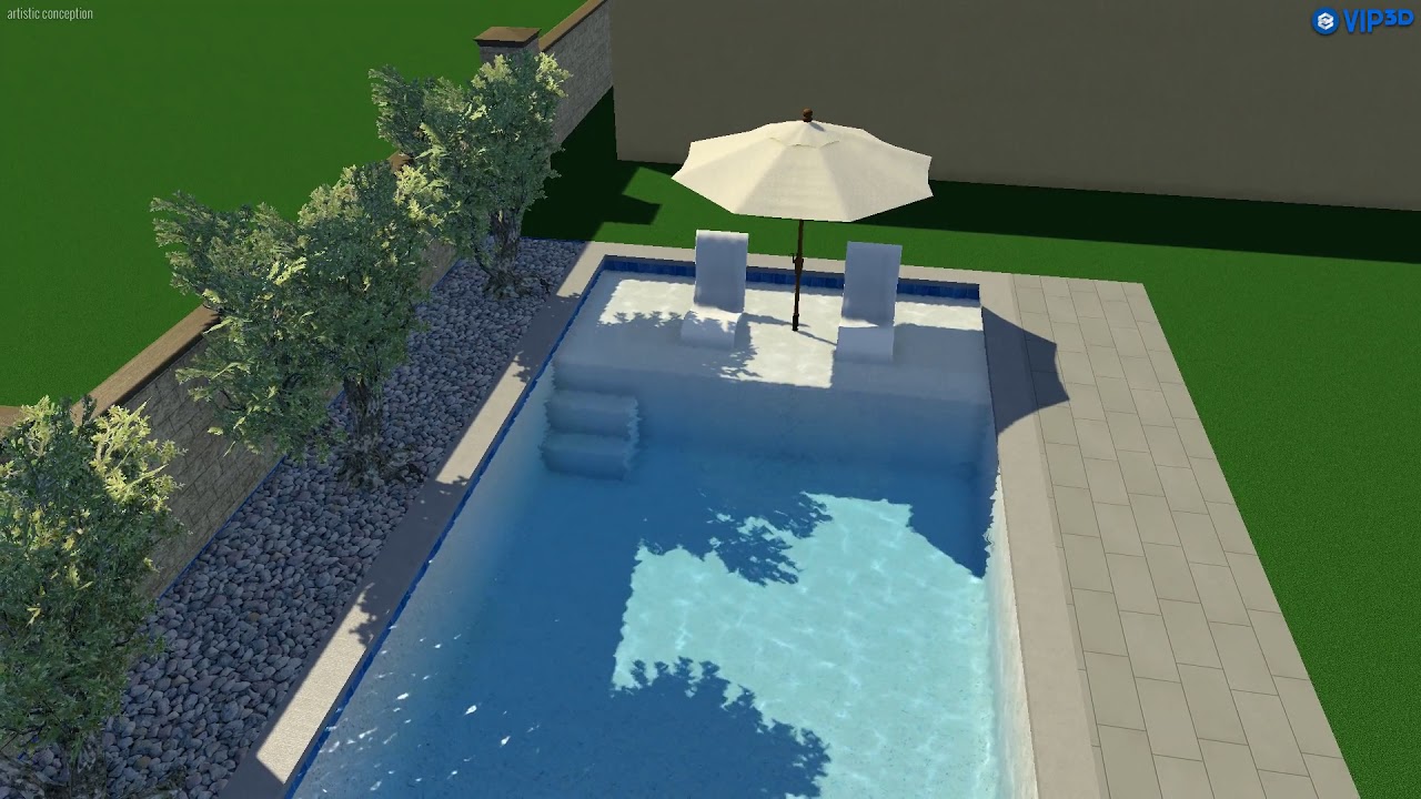 Story Place - Alhambra, CA - Custom pool design and Baja shelf / sun shelf