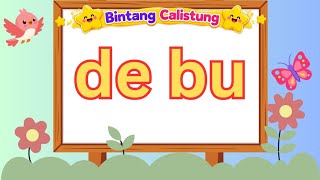 Latihan Membaca 2 Suku Kata Pola KVKV, Baca Kata Debu, Dino, Dasi Bersama anak, belajar membaca.
