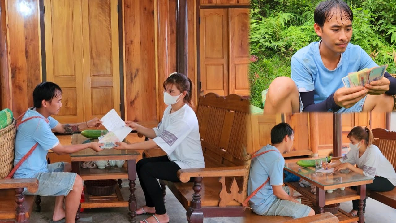 Single father, harvesting peanuts to sell, gathering savings to buy back the old house to live in