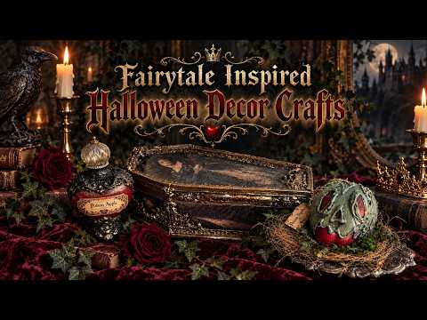 Gothic Fairytale Halloween Decor Crafts | Snow White Inspired Decor using Moulds, Decoupage & Resin