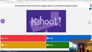 Excel Chapter 2 Quiz on Kahoot with Professor Blowers