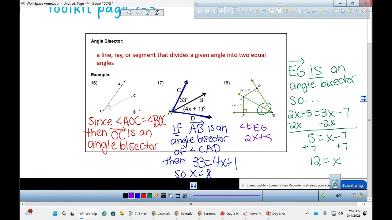 Course 2: Geometry Unit Angles with Algebra