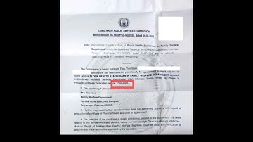 TNPSC - CTS Exam 2024 - Non Interview - Block Health Statistician(BHS) - Job Confirmation Order 