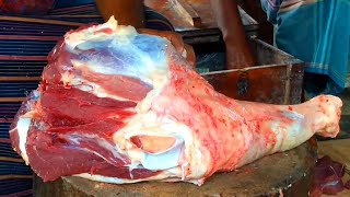 Most Incredible Village Meat Market | Big Size Pieces Meat Processing & Cutting By Skills Butcher