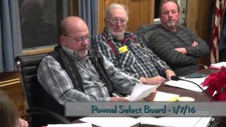 Pownal Select Board - 1/7/16