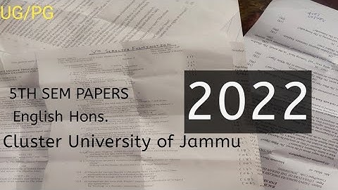 5th Sem major question papers of English Hons.Cluster University of Jammu 2022#cluj#questionpaper