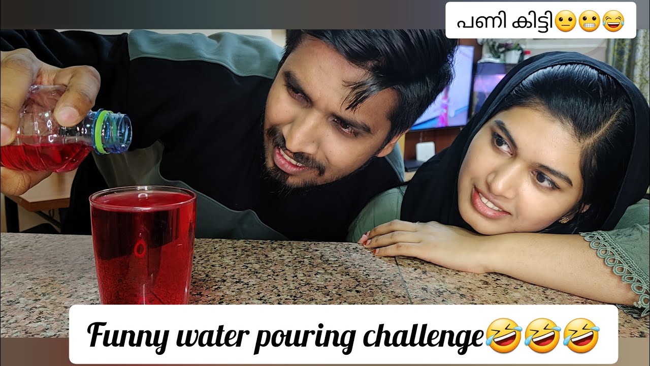 Water pouring challenge😂🤣 trending couple challenge Fun time