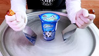 mini oreo original ice cream rolls street food - ايسكريم رول على الصاج اوريو ميني