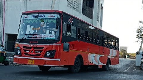 GSRTC 2 Orange Deluxe Bus Departure Of Ranip Bus Port