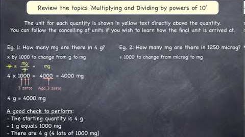 Converting between micrograms, mg, g and kg: Examples (Part 2)
