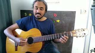 anjali anjali pushpanjali (rahman) | guitar tabs how to part 01 | raga