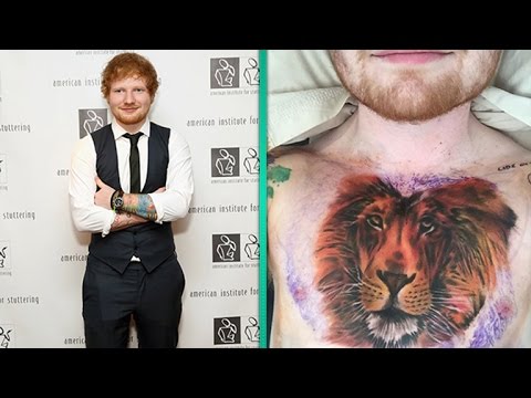Ed Sheeran Gets Crazy ChestCovering Lion Tattoo  YouTube