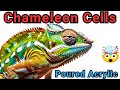 🤯Mind Blowing Results🦎Chameleon Cells: My First Time Poured Painting #fluidacrylics #chameleoncells