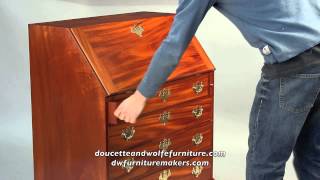 Chippendale Slant Front Desk handmade by Doucette and Wolfe Furniture Makers