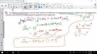 Transforming a LSRL into an exponential model - Made Easy