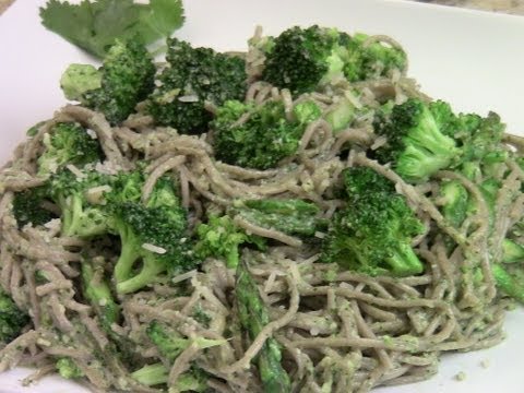 Broccoli and Asparagus Pesto Pasta