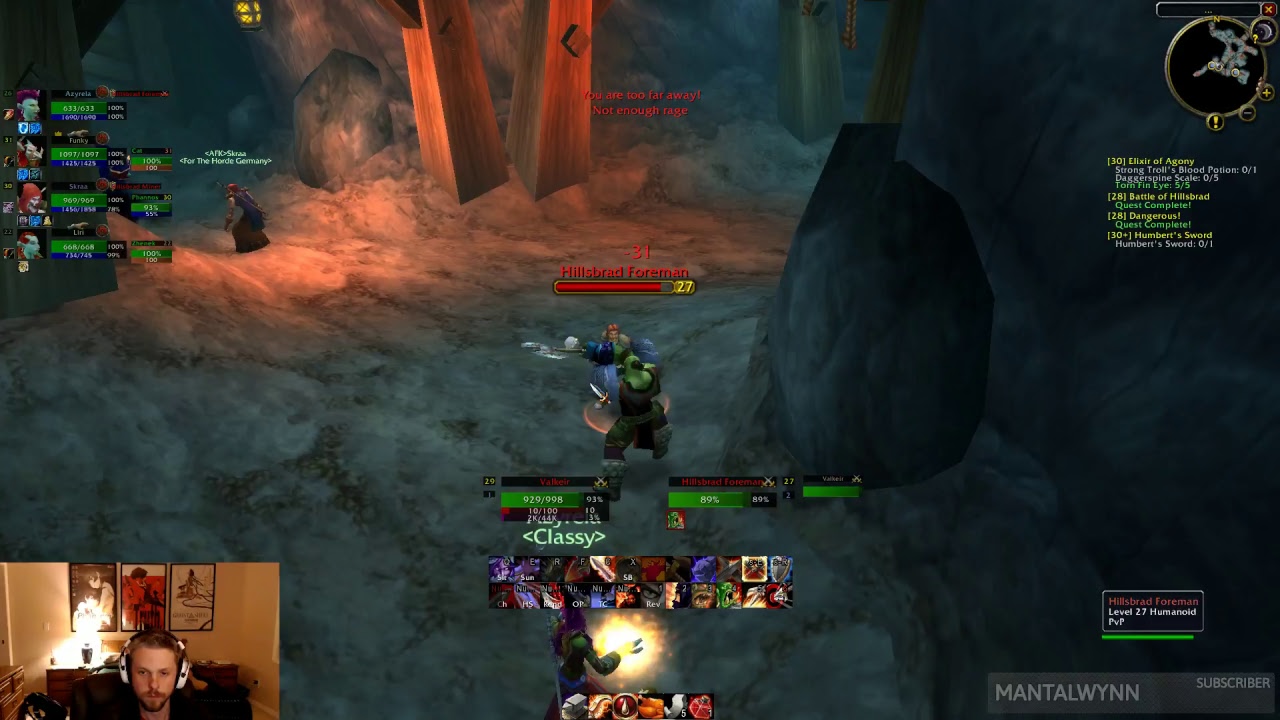 Vanilla WoW - Orc Warrior Leveling (Lvl 28)