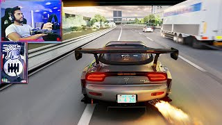 INSANE 5000HP Mazda RX7 4 Rotor Turbo (600+ Kmh) | Assetto Corsa | Steering Wheel Gameplay screenshot 4