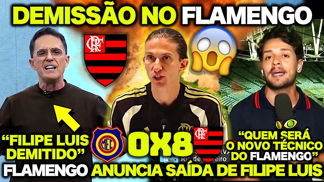 🔴🔥 URGENTE ! FLAMENGO ANUNCIA A SAÍDA DO TÉCNICO FILIPE LUIS após MADUREIRA 0 X 8 FLAMENGO ❌