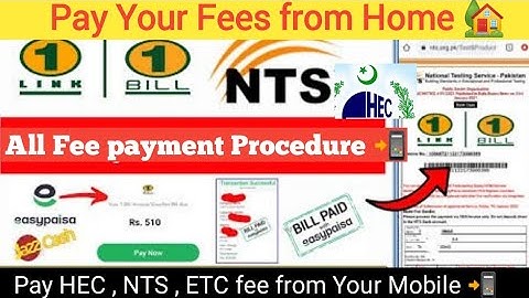 How to pay NTS, HEC , ETC test fee by 1 link 1 bill payment Method ||1 link by Easypaisa, jazzcash