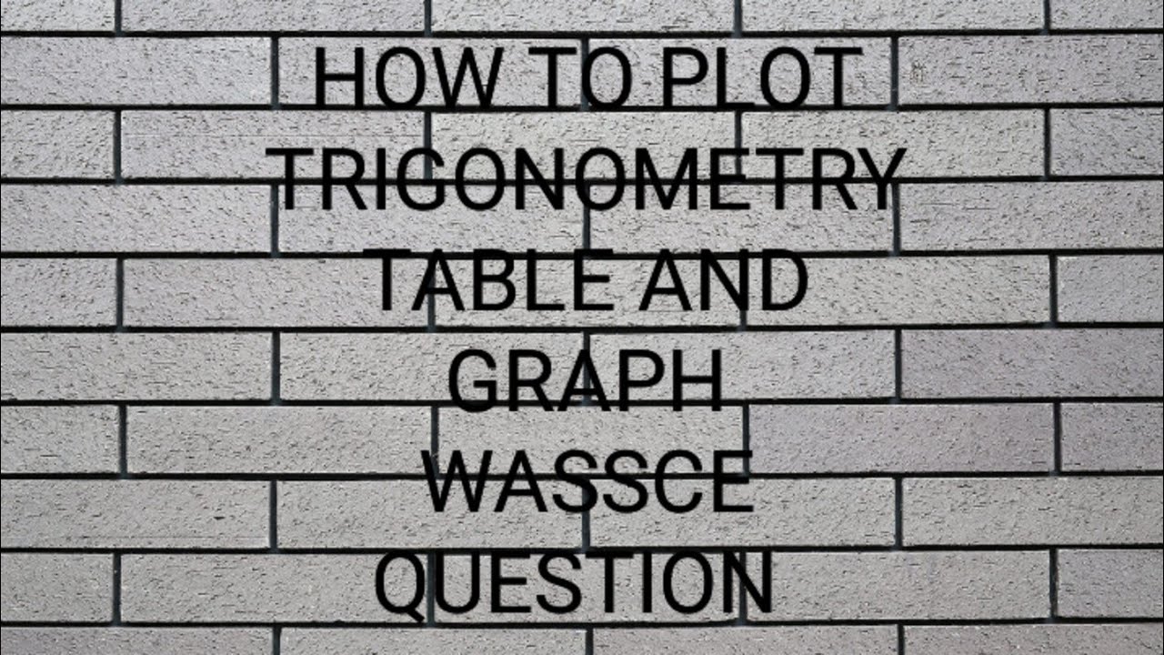 How to plot Trigonometry Table and Graph WASSECE QUESTION 