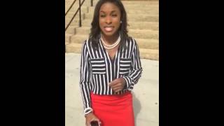 Kristen Holloway outside Campbell County Courthouse