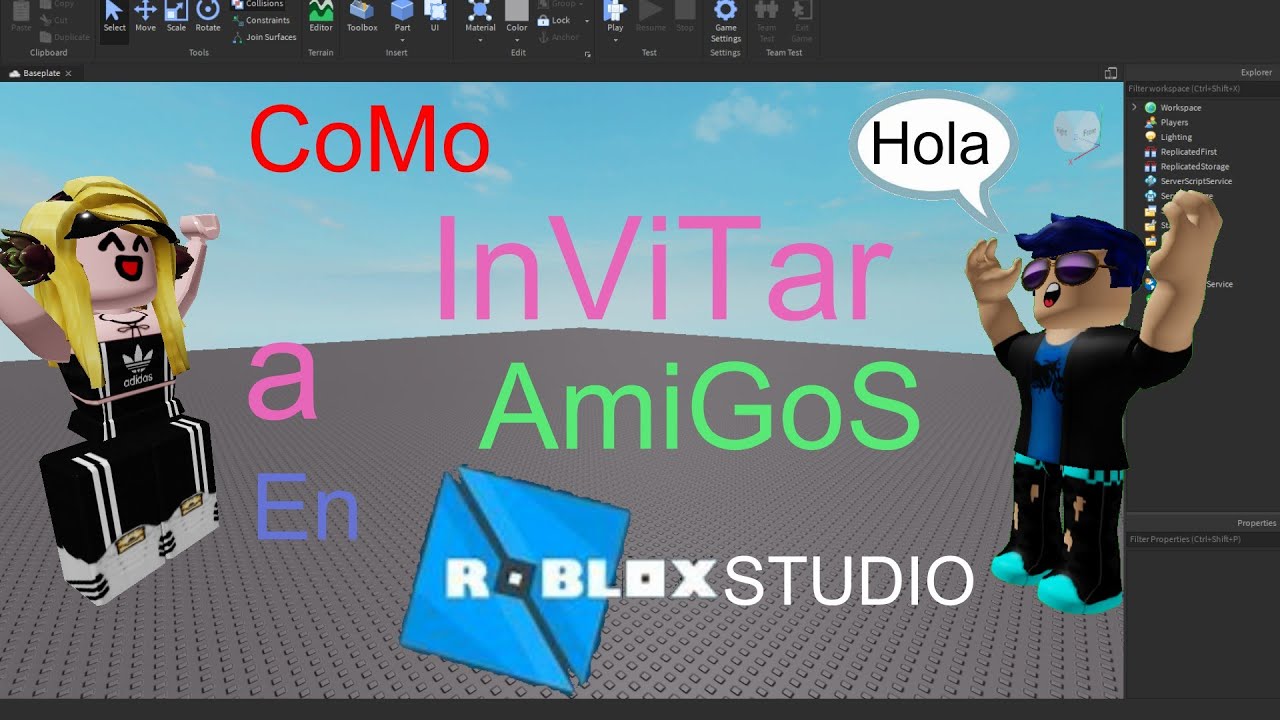 Como Invitar A Un Amigo A Construir En Roblox Studio Youtube - como jugar roblox con amigos