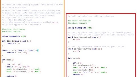 Function Overload, Call by Value vs. Call by Reference