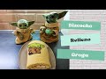 Receta bizcocho relleno de nata y chocolate, dibu Grogu