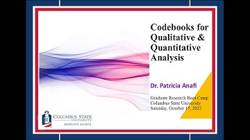 Codebooks for Qualitative & Quantitative Analysis, Dr. Patricia Anafi