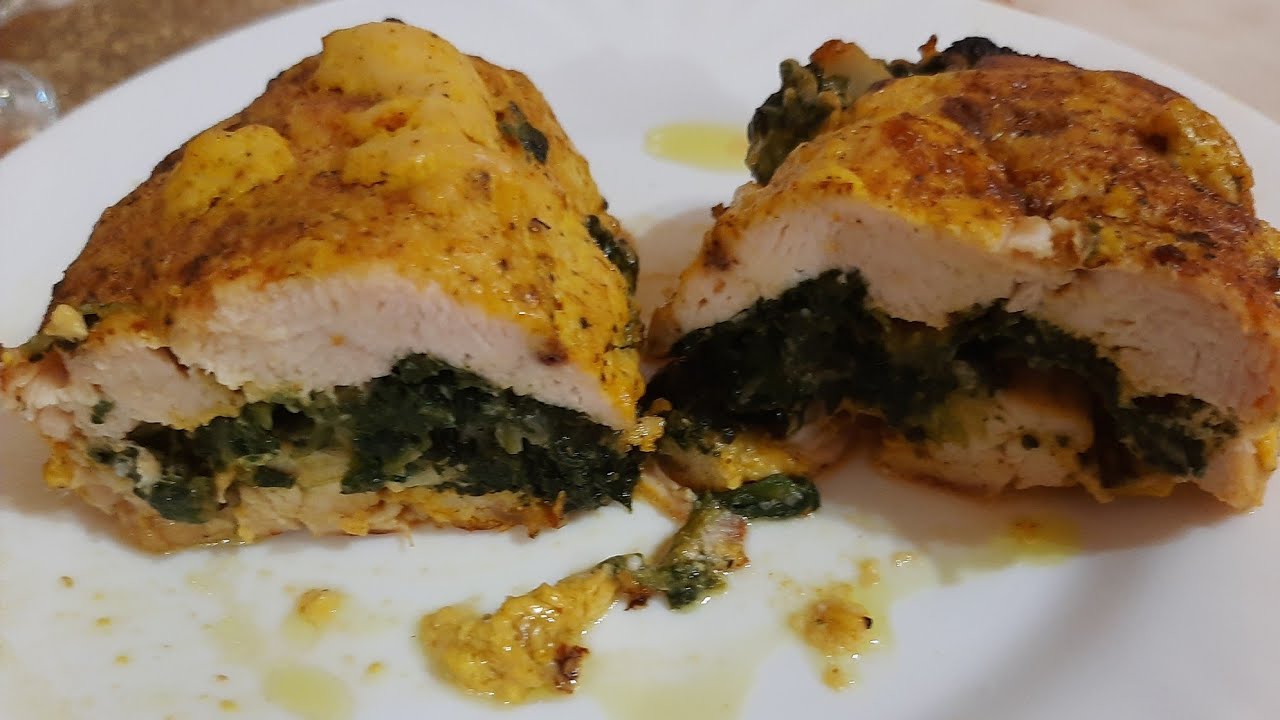 escalope farcie aux epinards اسكالوب محشي بالسبناخ