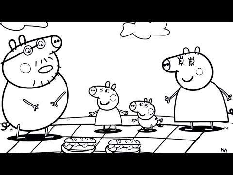 Pintar Desenho da Peppa Pig  Colorir Porquinha Peppa Mamae Pig Papai Pig e  George 