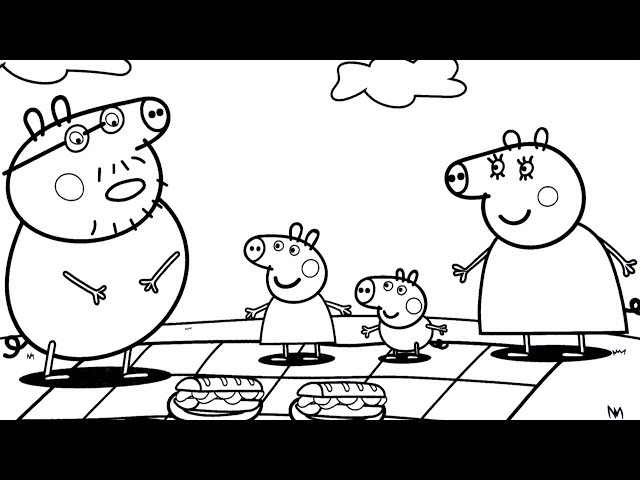 Pintar Desenho da Peppa Pig  Colorir Porquinha Peppa Mamae Pig