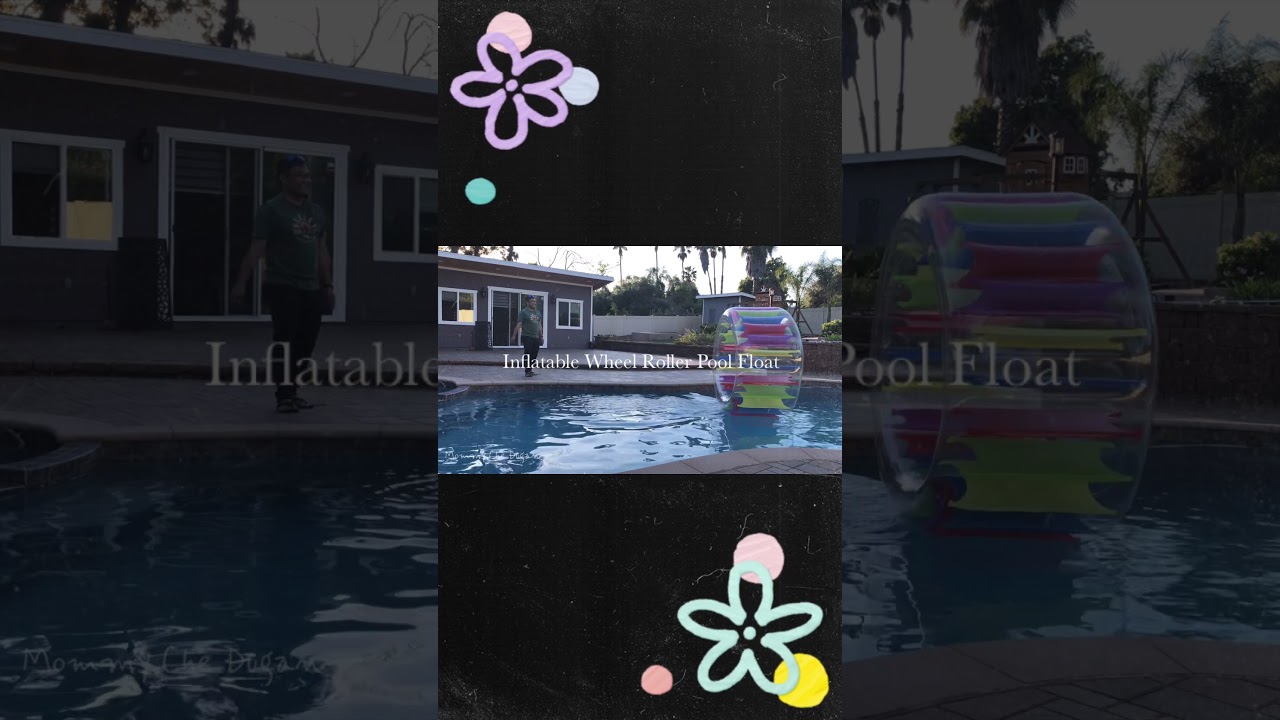 65" Colorful Inflatable Wheel Roller Pool Float