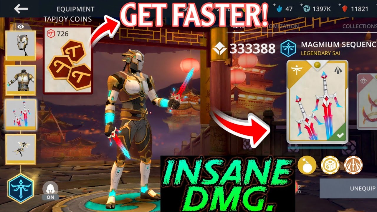 Shadow fight 3: I bought New Weapon for 749 Tapjoy coins • menance of the swamps event