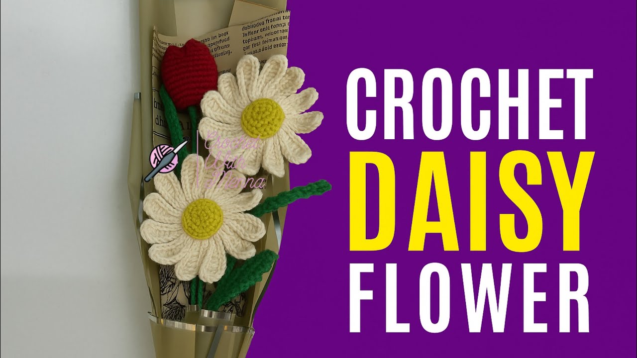زهرة الاقحوان كروشيه | How to Crochet a Daisy Flower 🌼 | Easy Crochet Flower Tutorial for Beginners