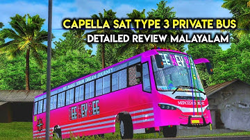NEW CAPELLA SAT TYPE 3 PRIVATE BUS MOD REVIEW || BUSSID MALAYALAM || GAMER IN KTR