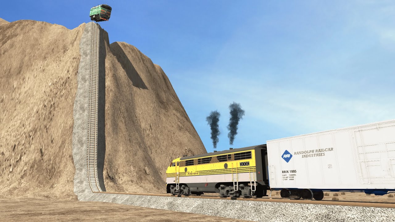 Trains vs Hill Climb – BeamNG.Drive