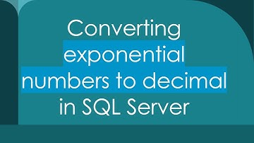 Converting exponential numbers to decimal in SQL Server