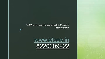 final year ieee  java projects in Bangalore and coimbatore