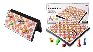 Magnetic Folding Snakes & Ladders Game Set 11.8 Inch Portable Family Fun Board Game Party Game screenshot 2