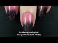 Black to clear gradient with neon pink holo jelly overlay
