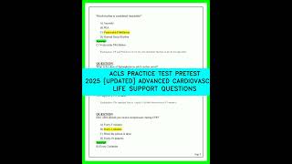 ACLS PRACTICE TEST 2026 UPDATED ADVANCED CARDIOVASCULAR LIFE SUPPORT QUESTIONS AND ANSWERS FINAL!