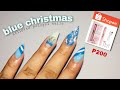 TESTING THIS NAIL DRILL FROM SHOPEE | Blue-themed Stiletto Christmas Nails ❄️