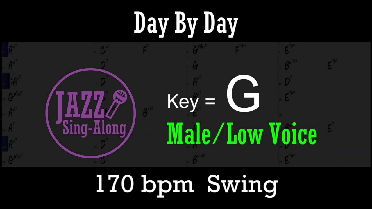 Day By Day - with Intro + Lyrics in G (Male) - Jazz Sing-Along