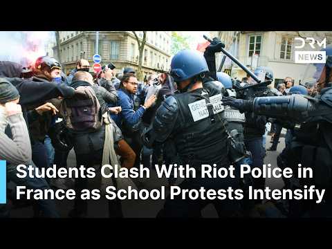 Clashes Erupt in Pantin as French Students Confront Riot Police Amid School Protests | AC1N