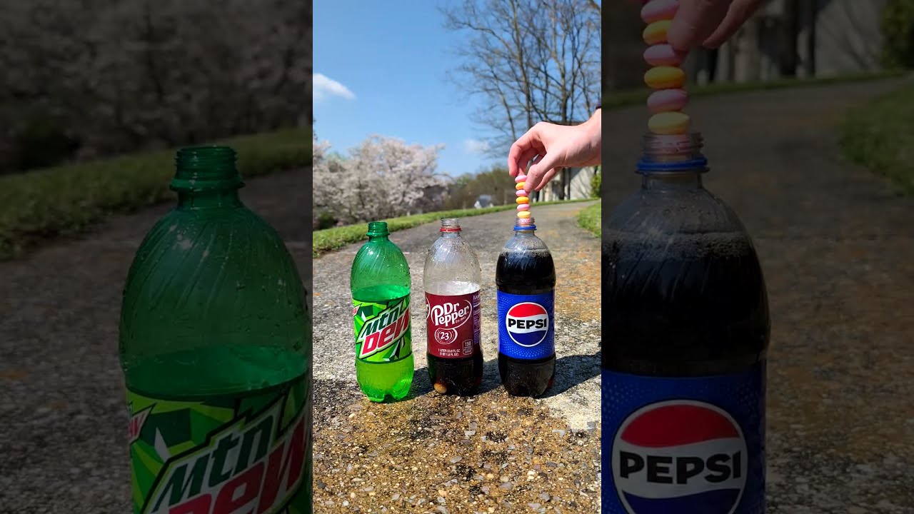 Popular Coke Pepsi Sodas Vs Mentos Sprite Fanta Satisfying Experiment Asmr