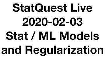 Live 2020-02-03!!! Statistical Models, Regularization, Best ML Algorithm.