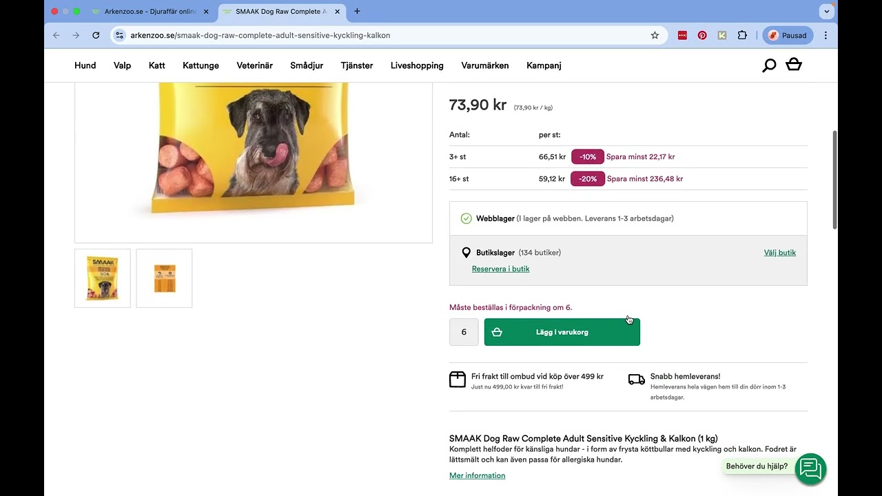 Snabbanalys av färskfodret Smaak