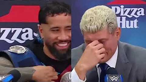 WWE Fastlane press conference but it's just Jey cracking up Cody